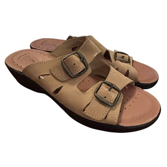 Flexus by‎ Spring Step Women's Size 40 (9.5) Leather Slip On Sandals ITALY - Picture 10 of 16